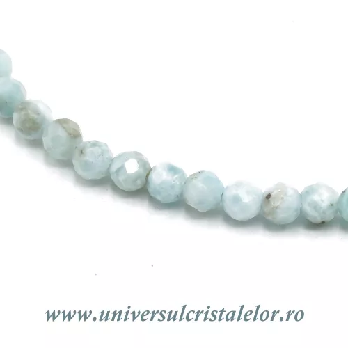 Colier larimar rotund fatetat - 4 mm Colier larimar rotund fatetat - 4 mm