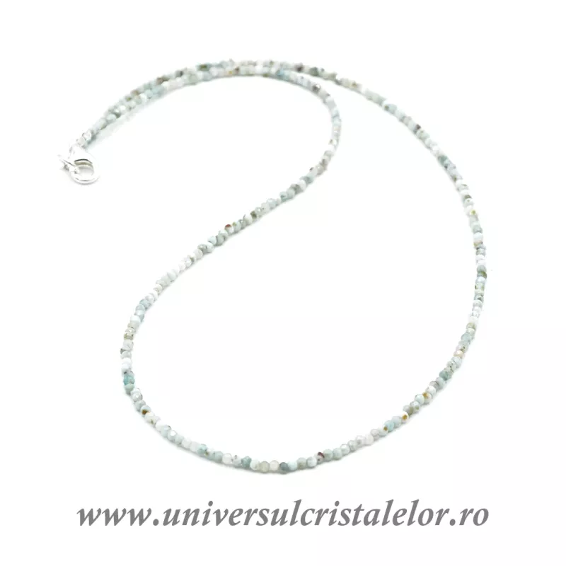 Colier larimar rotund fatetat - 2.2 mm