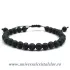 Bratara lava vulcanica rotunda - 6 mm cu snur reglabil