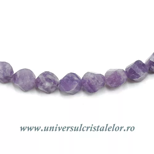 Colier lepidolit fatetat - 5mm Colier lepidolit fatetat - 5mm