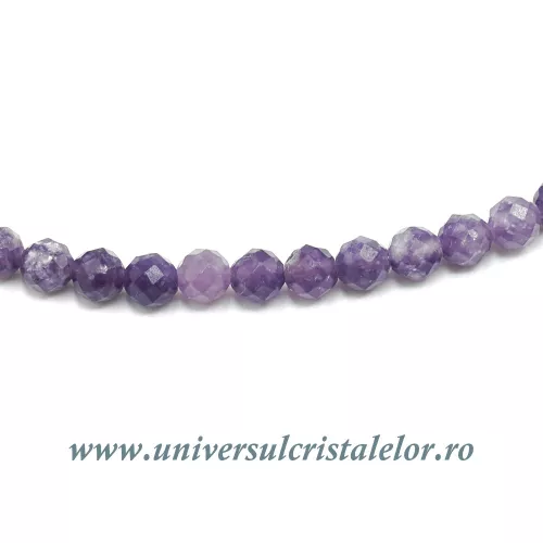 Colier lepidolit rotund fatetat - 4,2mm Colier lepidolit rotund fatetat - 4,2mm