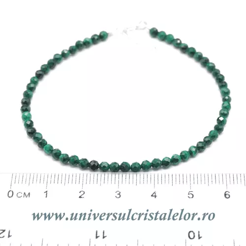 Bratara malachit rotund fatetat - 3,2mm Bratara malachit rotund fatetat - 3,2mm