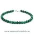Bratara malachit rotund fatetat - 4 mm