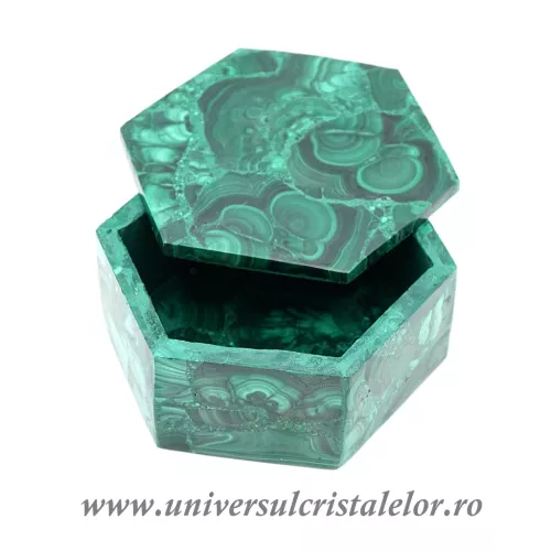 Caseta bijuterii malachit