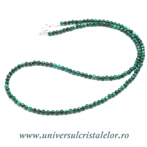 Colier malachit rotund fatetat - 3,2 mm Colier malachit rotund fatetat - 3,2 mm
