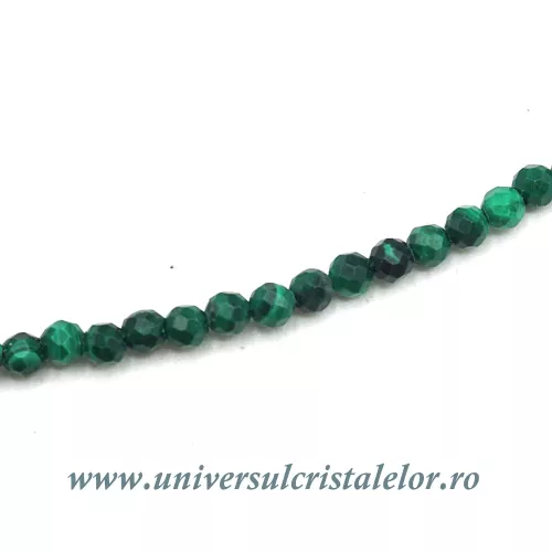Colier malachit rotund fatetat - 2mm Colier malachit rotund fatetat - 2mm