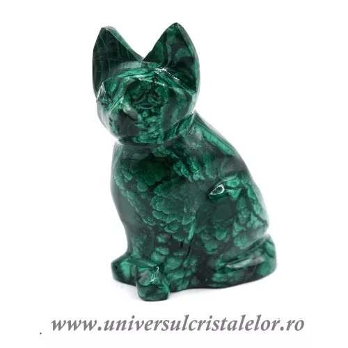 Figurina malachit pisica