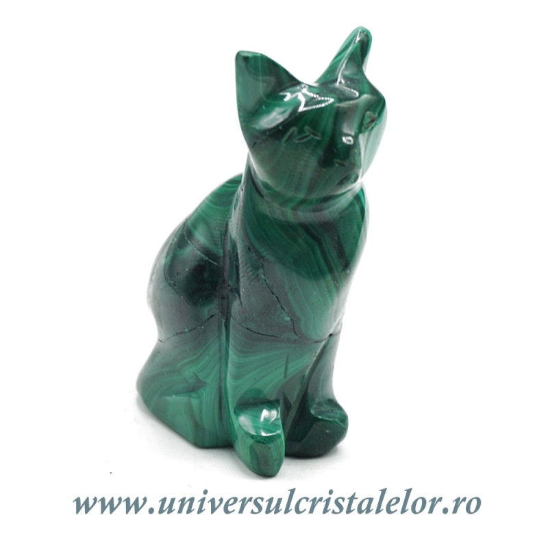 Figurina malachit pisica