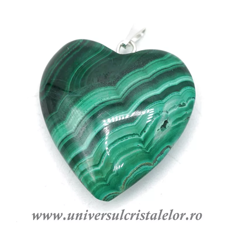 Pandantiv malachit inima