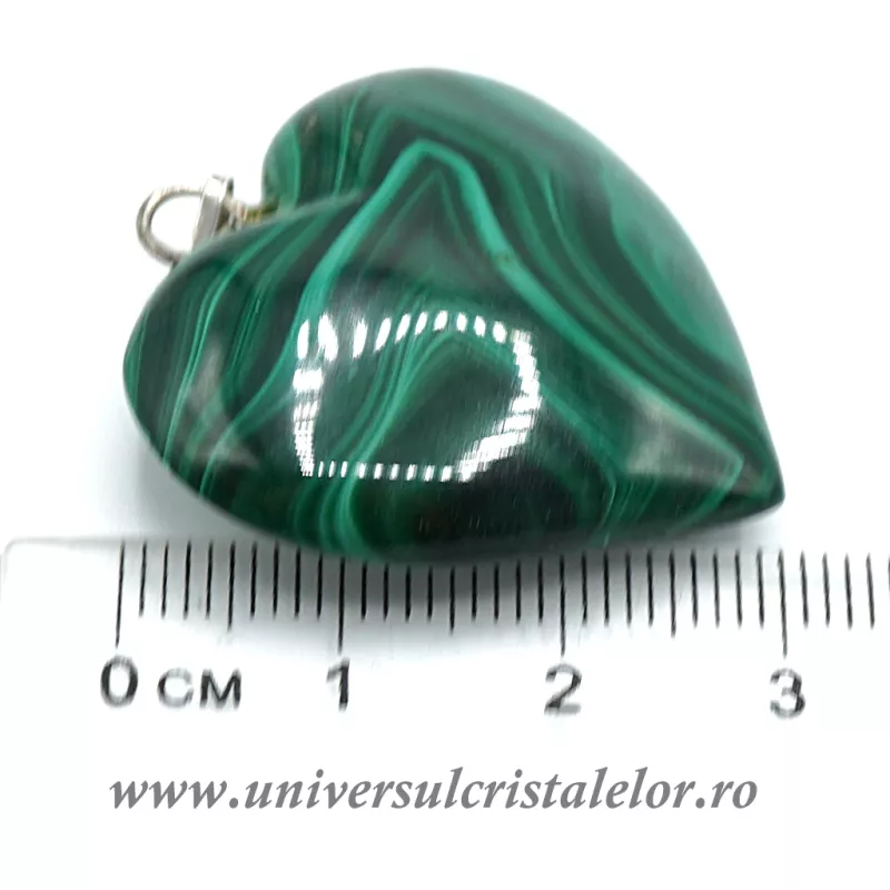 Pandantiv malachit inima