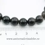 Bratara obsidian argintiu rotund - 8 mm Bratara obsidian argintiu rotund - 8 mm