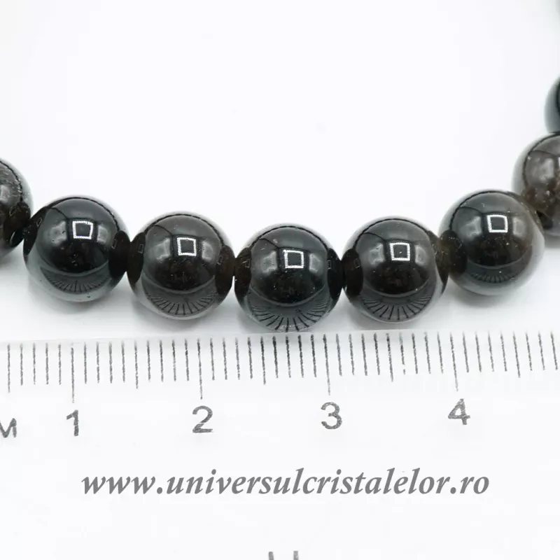 Bratara obsidian argintiu rotund - 8 mm Bratara obsidian argintiu rotund - 8 mm