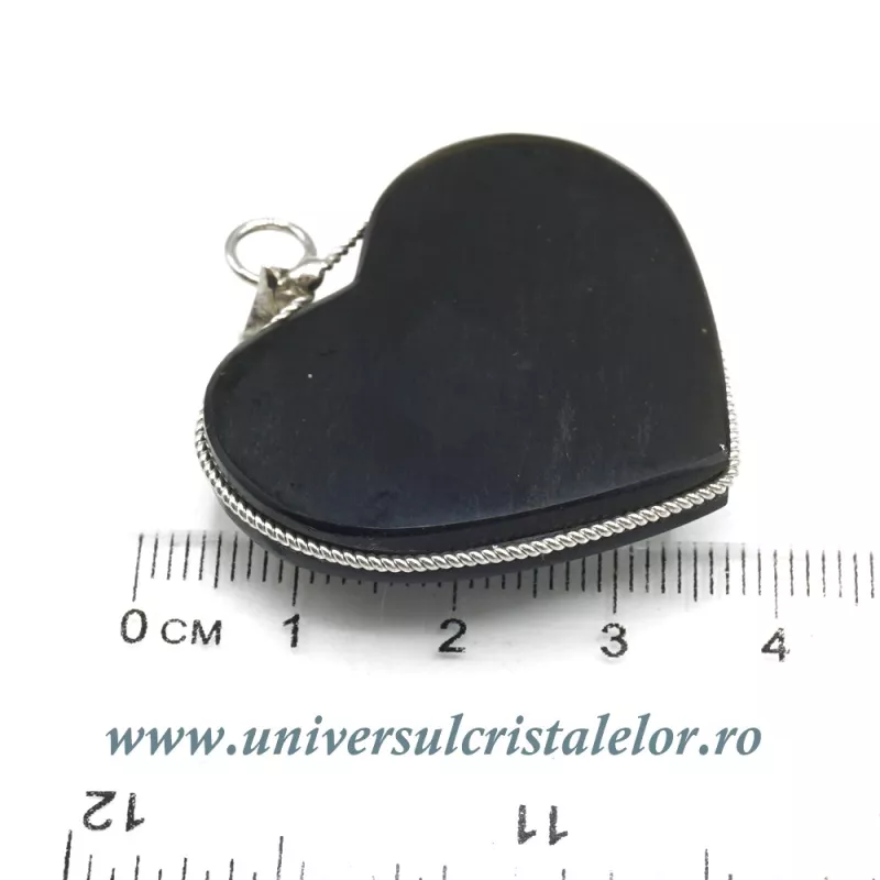 Pandantiv obsidian auriu inima Pandantiv obsidian auriu inima