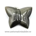 Pandantiv obsidian auriu fluture