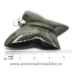 Pandantiv obsidian auriu fluture