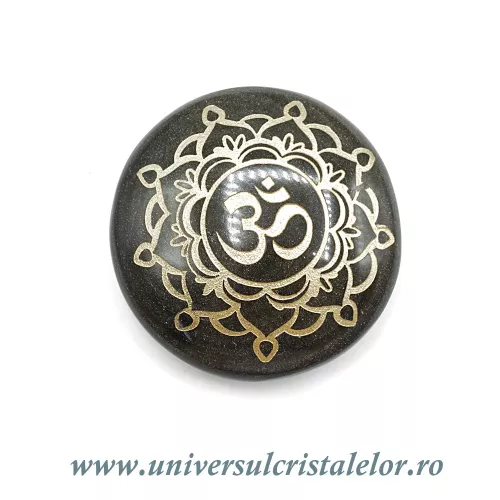 Obsidian auriu polisat simbol OM Obsidian auriu polisat simbol OM