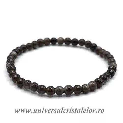 Bratara obsidian curcubeu 4mm