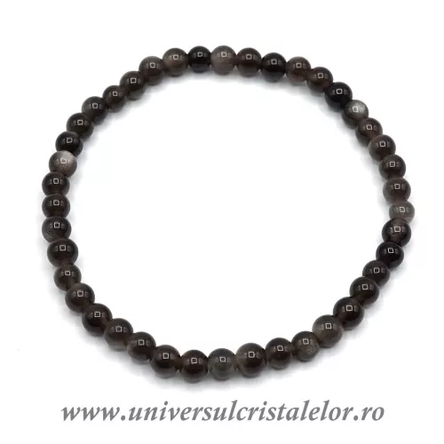 Bratara obsidian curcubeu 4mm