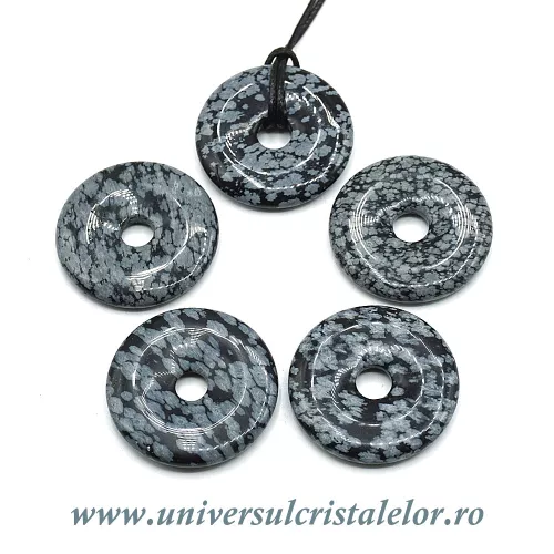 Piatra Pi obsidian fulg de nea -3cm Piatra Pi obsidian fulg de nea -3cm