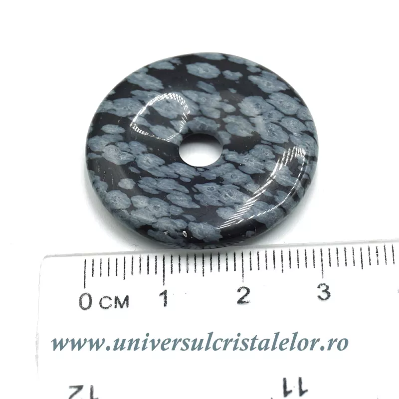 Piatra Pi obsidian fulg de nea -3cm Piatra Pi obsidian fulg de nea -3cm