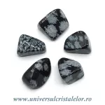 Obsidian fulg de nea piatra rulata Obsidian fulg de nea piatra rulata