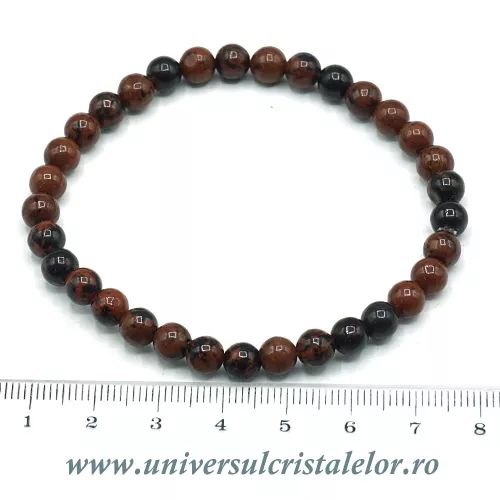 Bratara obsidian mahon rotund - 6 mm Bratara obsidian mahon rotund - 6 mm