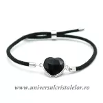 Bratara obsidian negru inima reglabila
