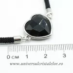 Bratara obsidian negru inima reglabila