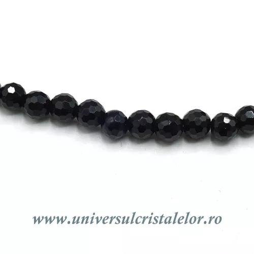 Colier obsidian negru rotund fatetat - 4,2 mm Colier obsidian negru rotund fatetat - 4,2 mm