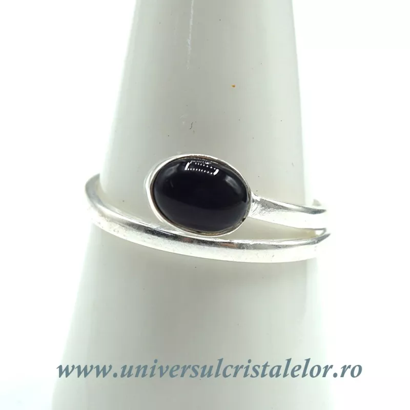 Inel obsidian negru oval reglabil m1 Inel obsidian negru oval reglabil m1