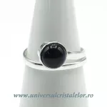 Inel obsidian negru rotund reglabil Inel obsidian negru rotund reglabil