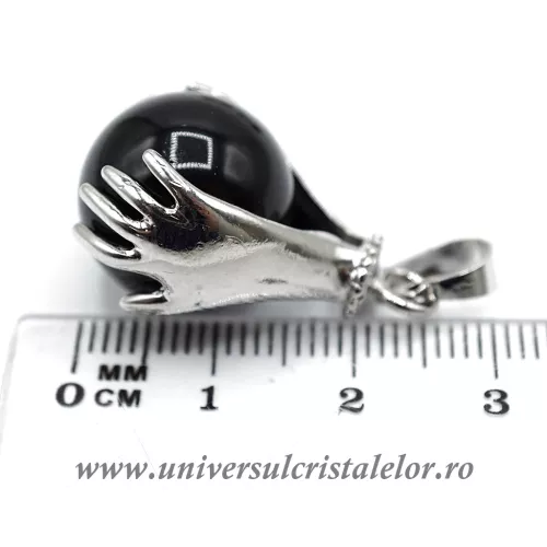 Pandantiv obsidian negru sfera m1