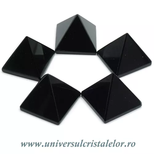 Piramida obsidian negru - 4cm Piramida obsidian negru - 4cm