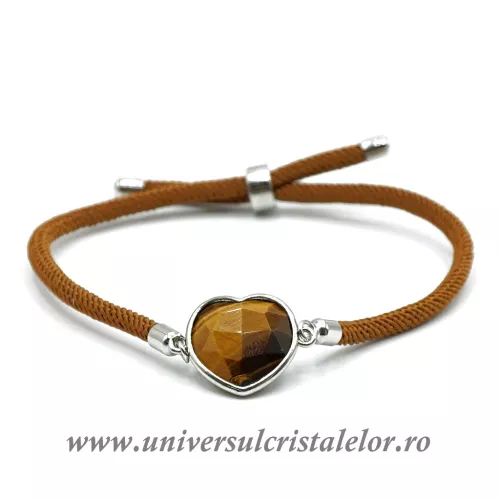 Bratara ochi de tigru inima reglabila