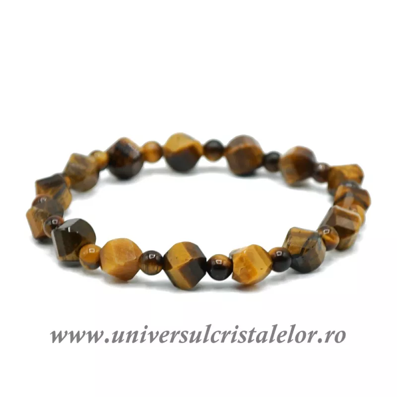 Bratara ochi de tigru fatetat - 7/4 mm Bratara ochi de tigru fatetat - 7/4 mm