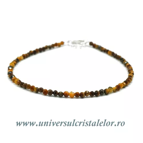 Bratara ochi de tigru rotund fatetat - 2.3 mm Bratara ochi de tigru rotund fatetat - 2.3 mm