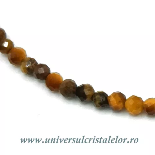 Bratara ochi de tigru rotund fatetat - 2.3 mm Bratara ochi de tigru rotund fatetat - 2.3 mm