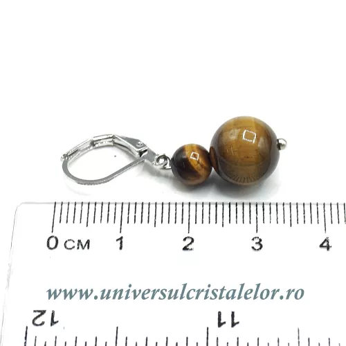 Cercei ochi de tigru rotund-10mm m03 Cercei ochi de tigru rotund-10mm m03