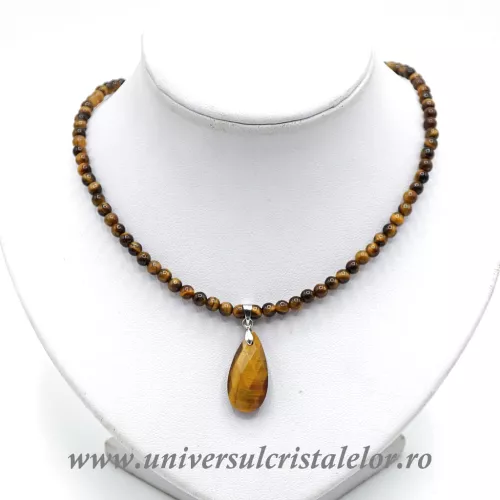 Colier cu pandantiv ochi de tigru lacrima