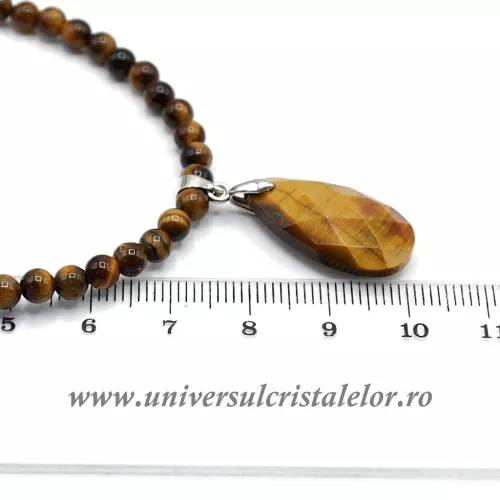 Colier cu pandantiv ochi de tigru lacrima