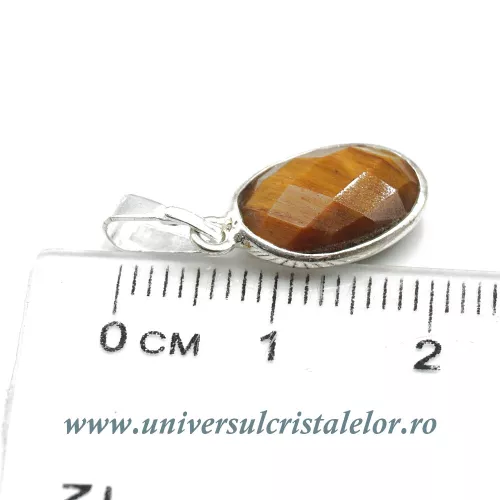 Pandantiv ochi de tigru oval fatetat - 9/13mm Pandantiv ochi de tigru oval fatetat - 9/13mm