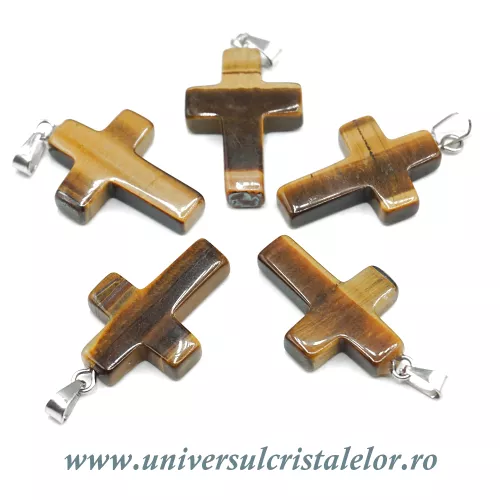 Pandantiv ochi de tigru cruciulita Pandantiv ochi de tigru cruciulita