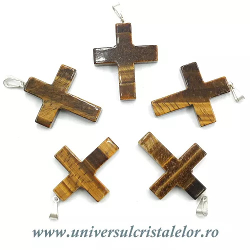 Pandantiv ochi de tigru cruciulita Pandantiv ochi de tigru cruciulita