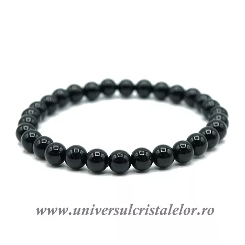 Bratara onix negru rotund - 6 mm