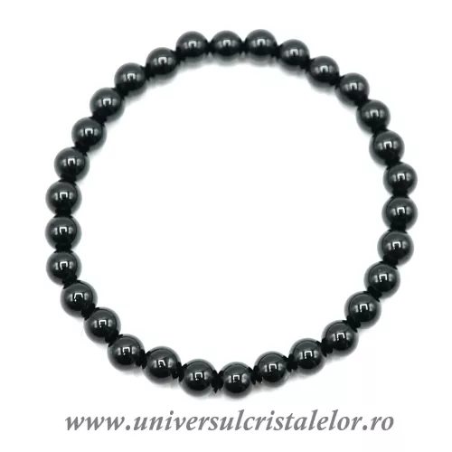 Bratara onix negru rotund - 6 mm