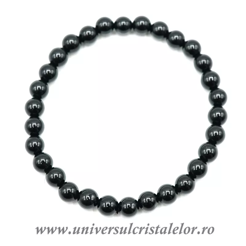 Bratara onix negru rotund - 6 mm