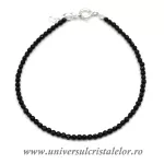 Bratara onix negru rotund fatetat - 3.4 mm