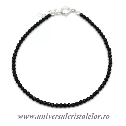 Bratara onix negru rotund fatetat - 2,5 mm
