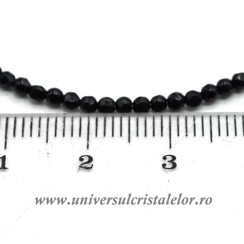 Bratara onix negru rotund fatetat - 3.4 mm