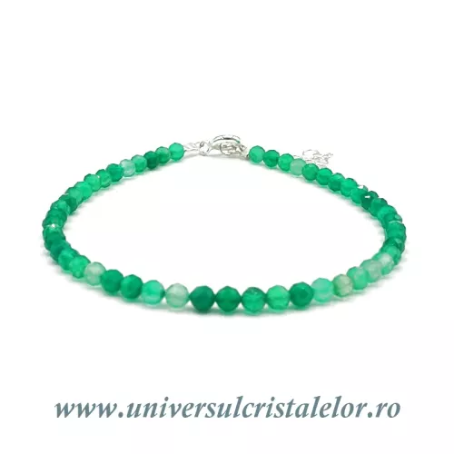 Bratara onix verde rotund fatetat - 3,3mm Bratara onix verde rotund fatetat - 3,3mm